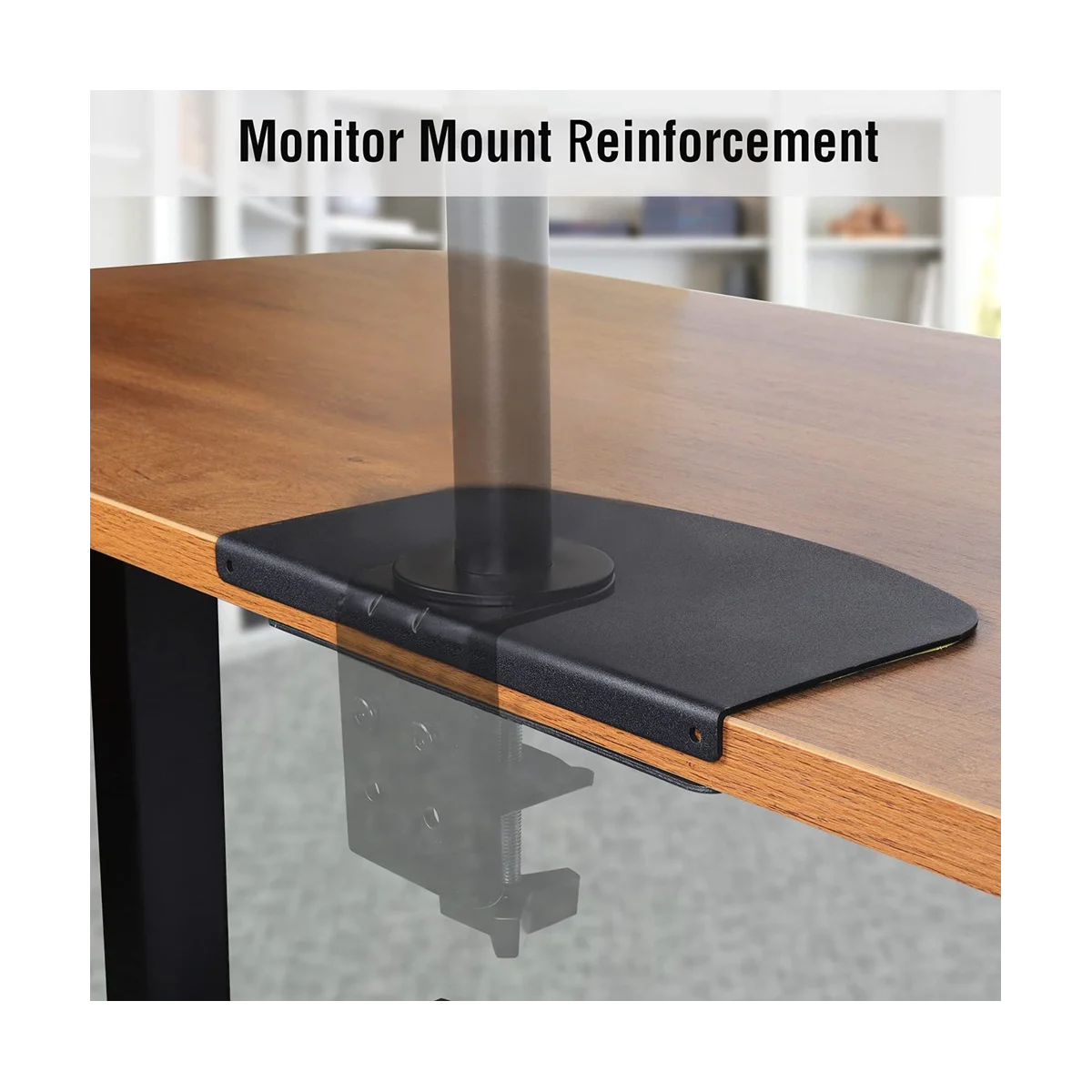 

Monitor Arm Reinforcement Plate Set Steel Bracket Plate for Thin,Glass and Other Fragile Tabletop Fits for Monitor Stand