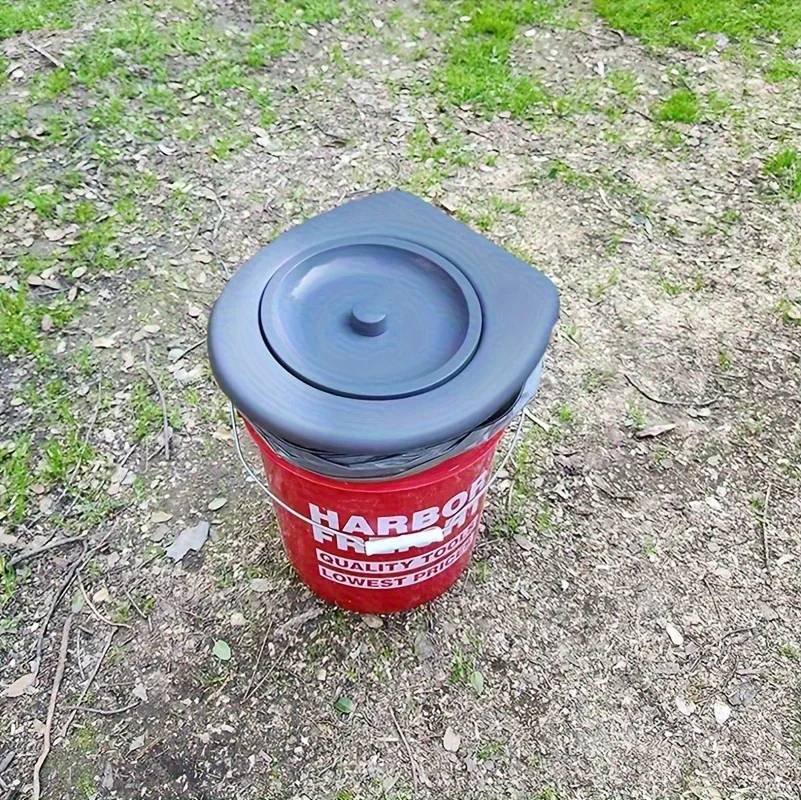 Tragbarer Camping-Toilettendeckel, Silikon, passend für Standard-Zahnbürsteimer, langlebiges PP-Polypropylen, ideal zum Wandern und Notfälle – Detail 6