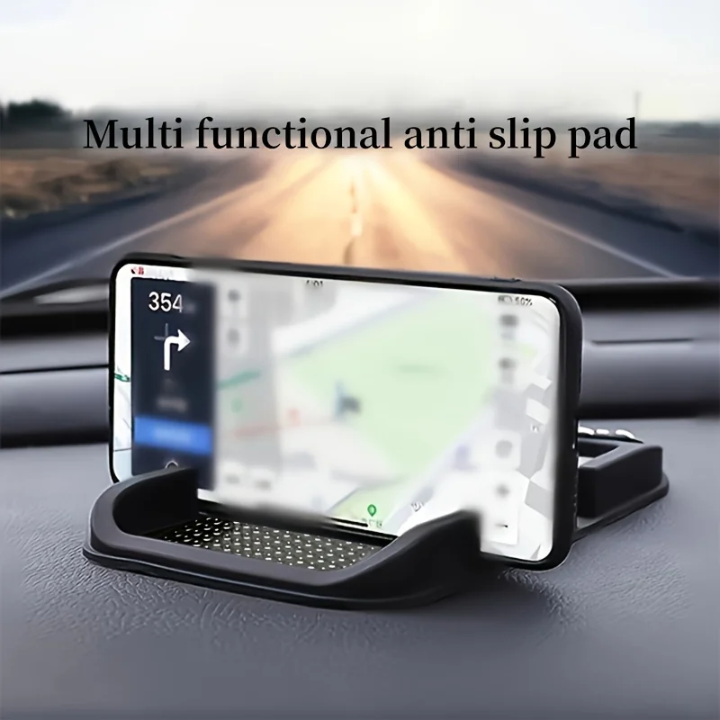 Silicone Car Phone Holder 360° Rotatable Anti-Slip Grip Dashboard Mount Hands-Free Navigation Waterproof for Smartphone Glasses