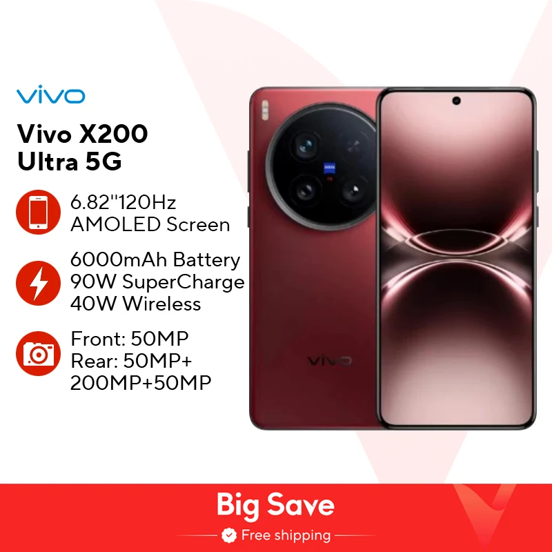 【SIMフリー】vivo X200 Ultra｜12/256 レッド【新品】 VIVO X200 Ultra 5G Mobile Phone Snapdragon8 Elite 6.82inch