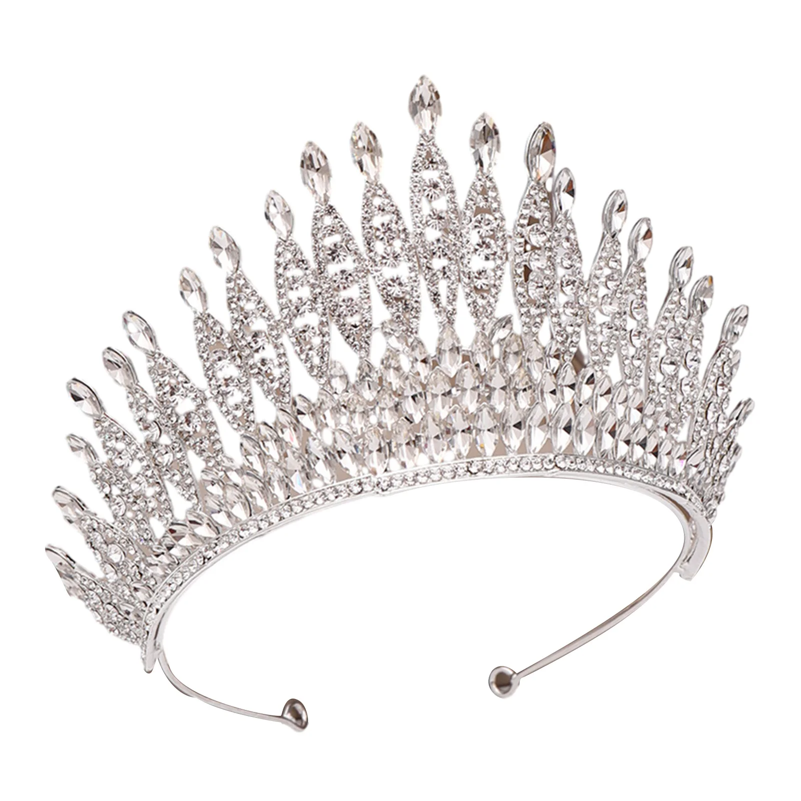 

Wedding Headbands Crown Rhinestone Princess Crown Shiny Hollow-Out Headpiece Costume Party Headdress