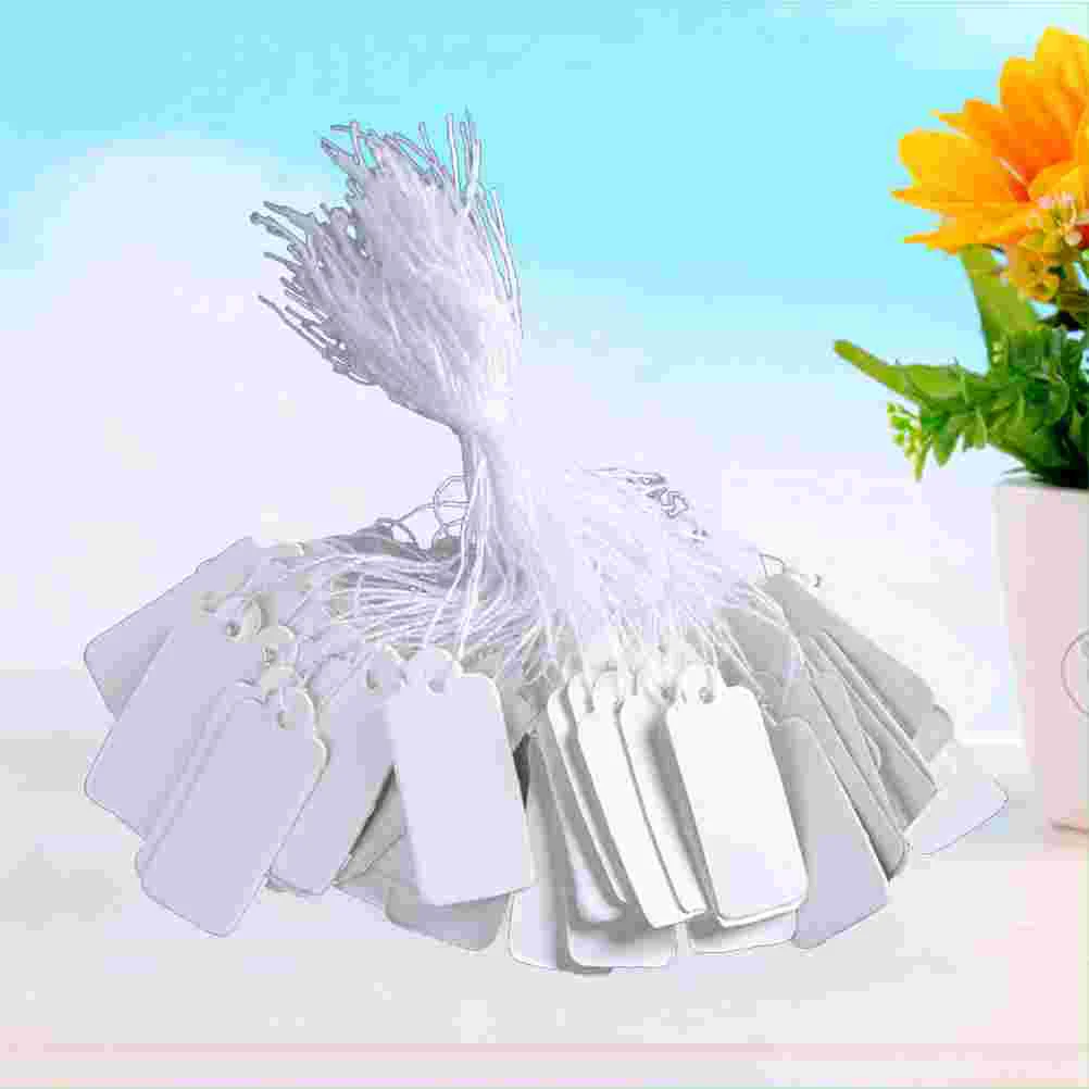 

1000pcs White Marking Tags Price Tags Price Labels Display Tags with Hanging String for Product Jewelry Clothing