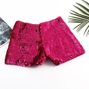 Low Waist Metal Sequin Women's Shorts Elastic Belt Slimming Dance Hot Pants Street Fashion Shorts Casual Comfortable Women's Clo 4