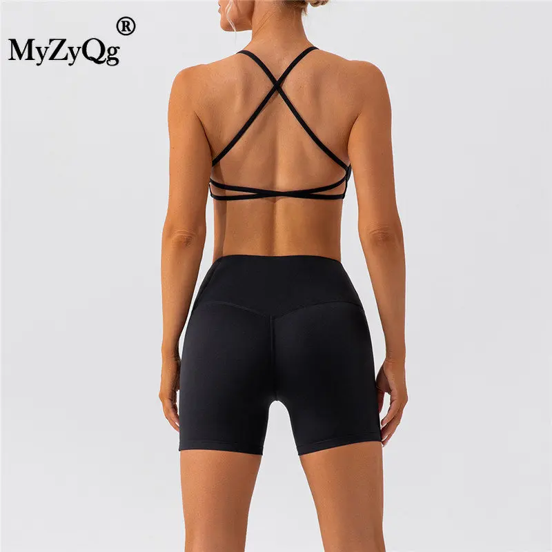 

MyZyQg 2PCS Yoga Set Summer Pilate Bra and Shorts Two-piece Fitness Running Gym Cycling Quick Dry Sports Workout Suit