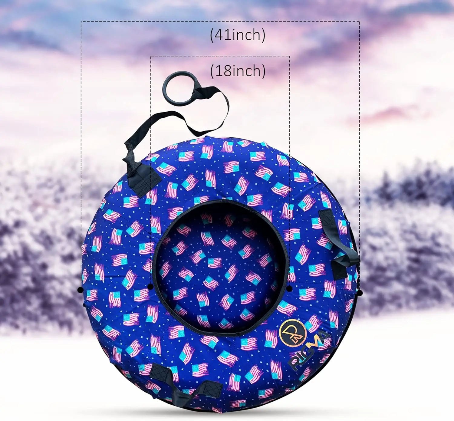 Snow Tube-Heavy Duty Snow Sleds Hard Plastic Bottom, High Speed Tubes, Inflatable Sled for Adults & Kids