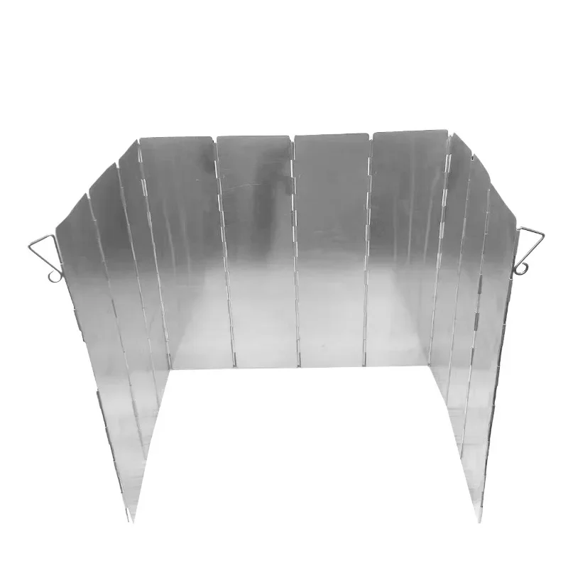 Heighten 30cm Camping Wind Shield 10 Plates Folding Outdoor Windproof Screen Portable Aluminium Alloy Gas Stove Windshield
