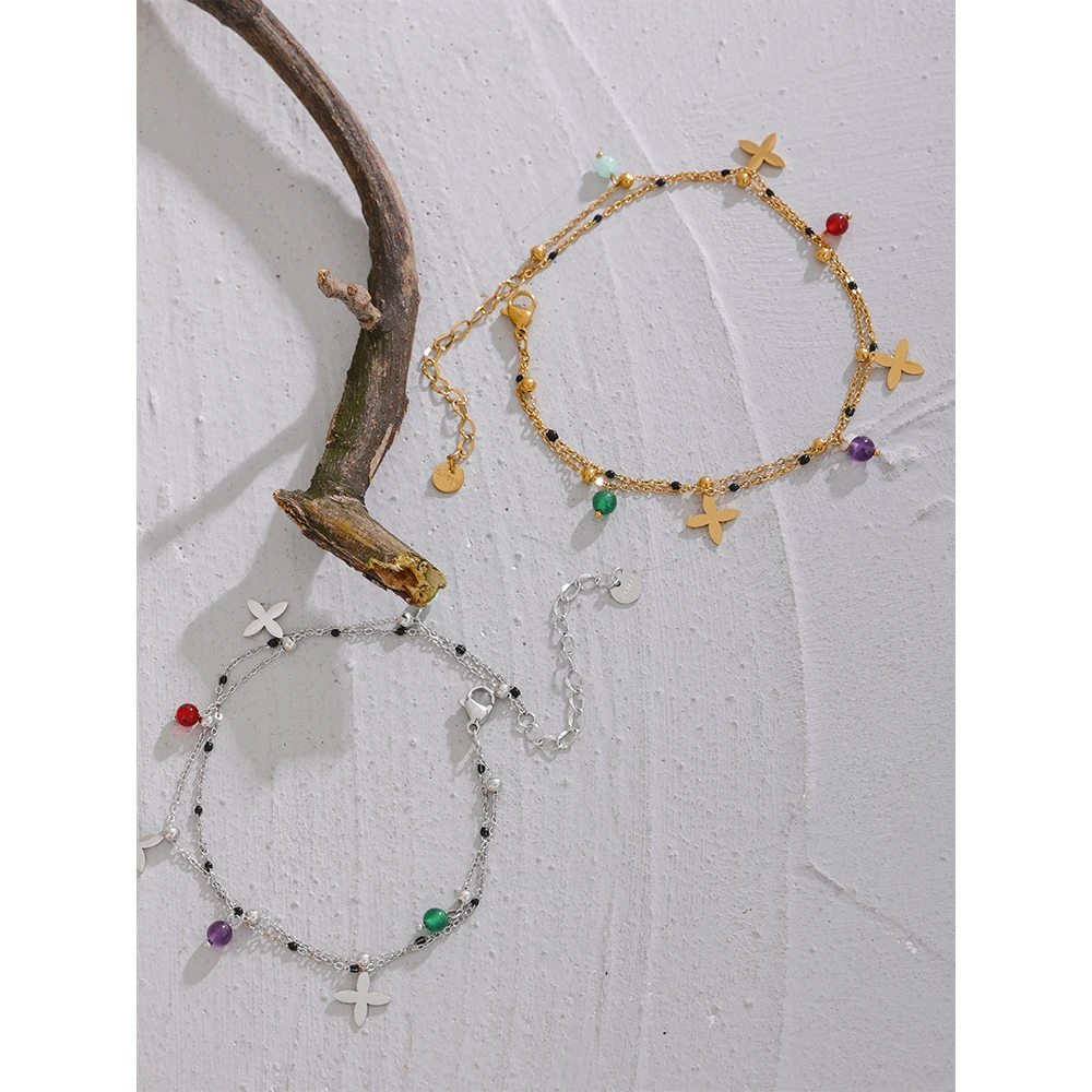 Yhpup Stainless Steel Anklet for Women Beach Summer