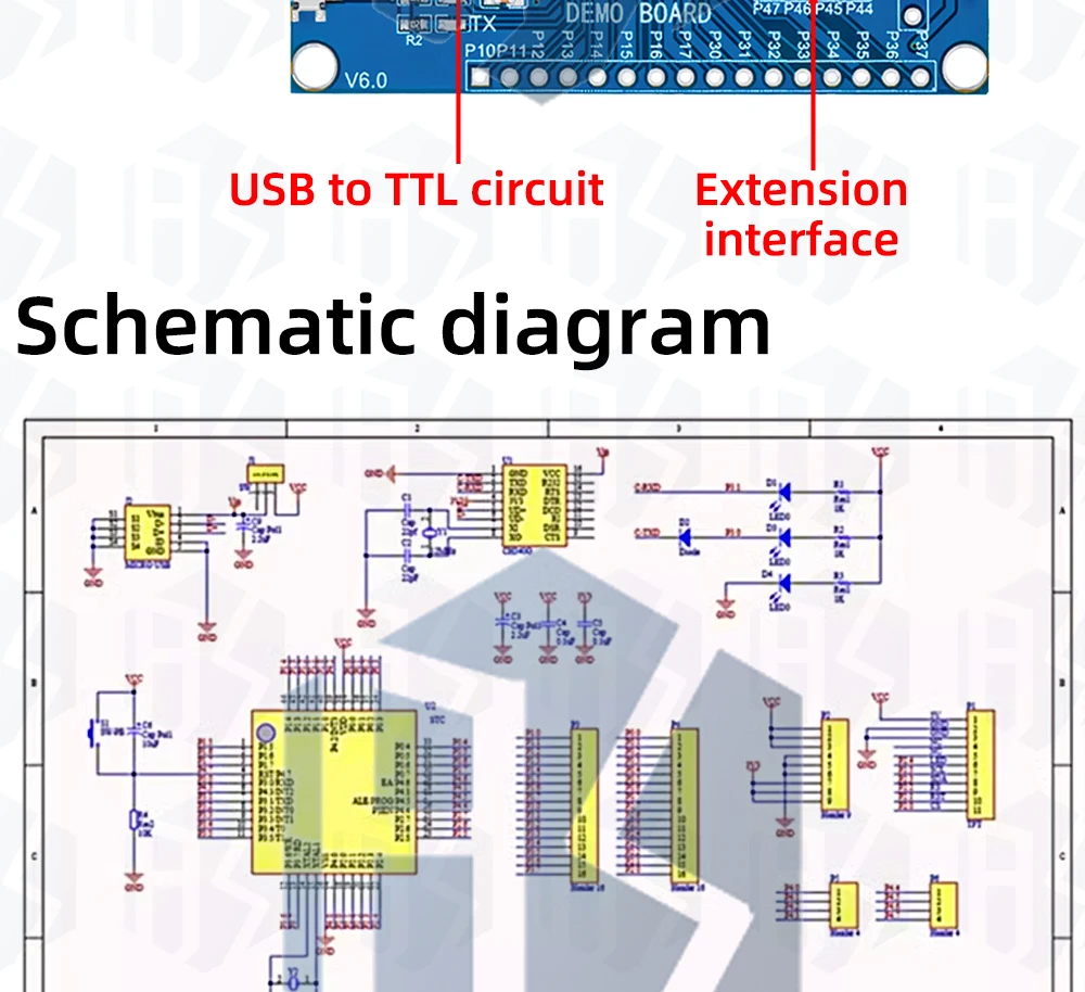 51 scm minimale System platine stc89c52 stc51 stc89c52rc Kernentwicklungs-Lern karte – Detail 4