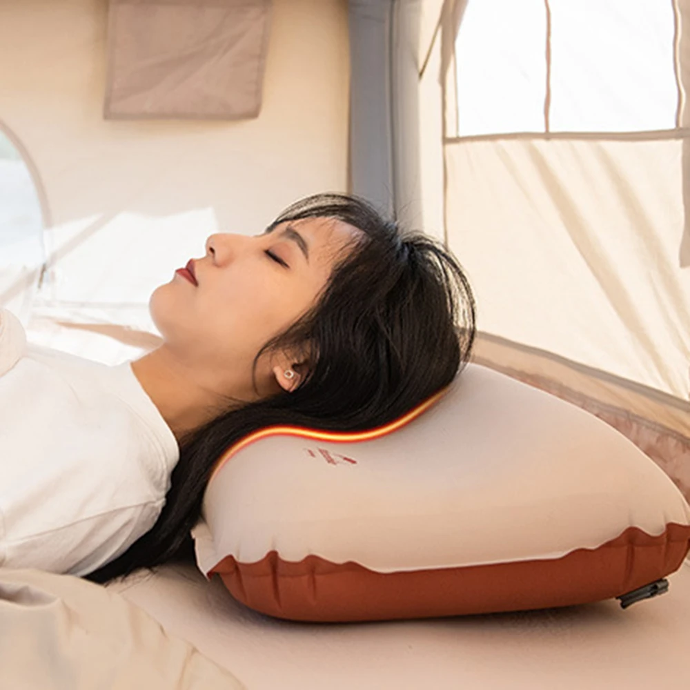 Naturehike-3D Silent Foam Camping Pillow,Ultralight Self-inflatable Pillow,Outdoor Hiking Travel Automatic Inflatable Pillow