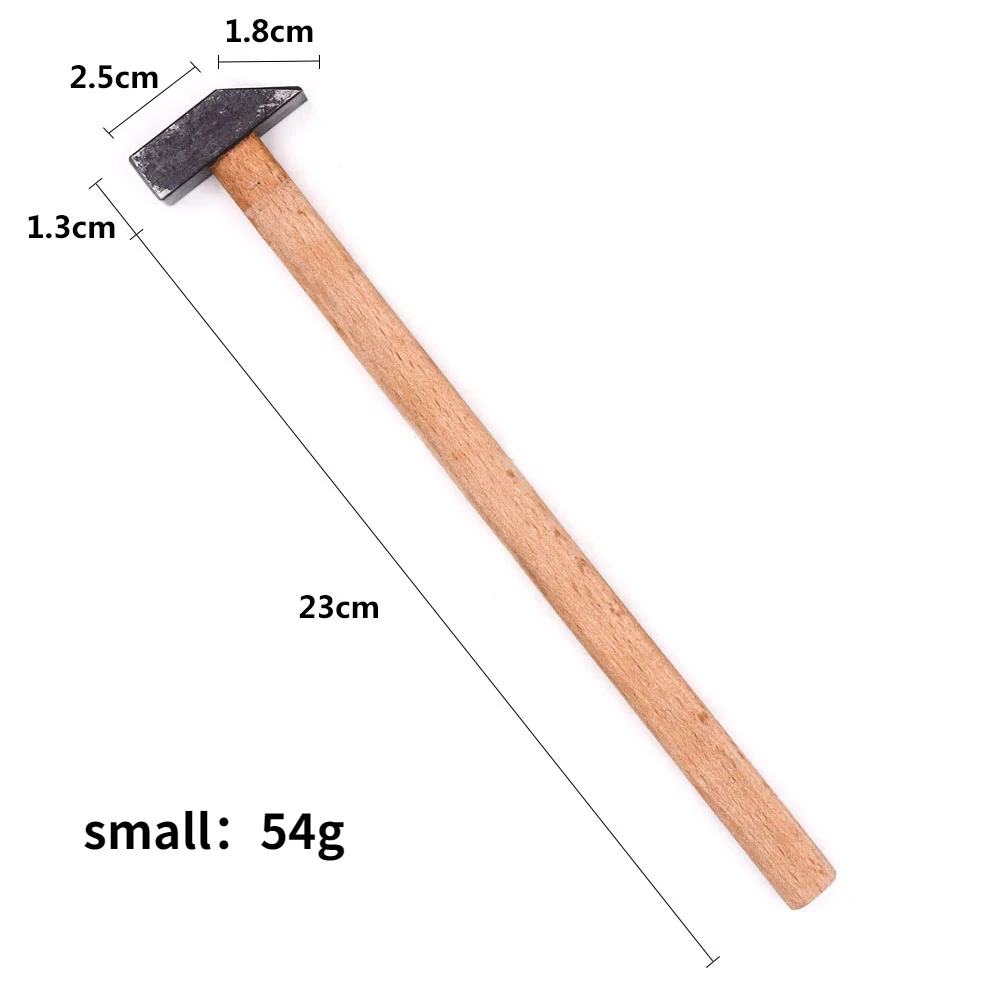 Martelli Goldworking strumento per la creazione di gioielli in oro e argento piccola testa quadrata Mini martello quadrato in metallo in ghisa con manico in legno - immagine 4