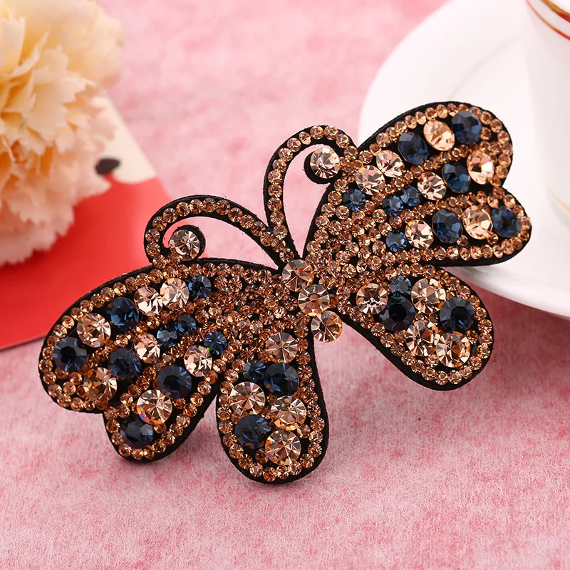 

2018 Korean Simple Hair Clip for Girl Cute Crystal Rhinestone Butterfly Hair Pins Women Fashion Full Diamond Hair Accessories