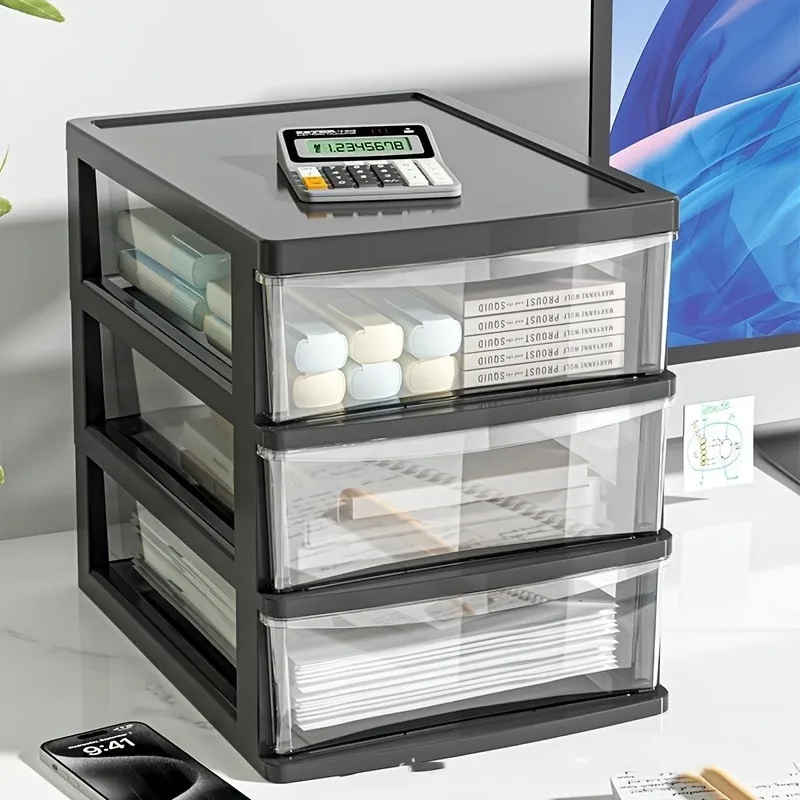 Office Desktop Storage Box Transparent Drawer Style Cosmetics Stationery Student Desk Raised Japanese Style Bar Storage Box Storage Box Self Adhesive Storage Box Desk Organizer Transparent Storage Box Storage Organizer