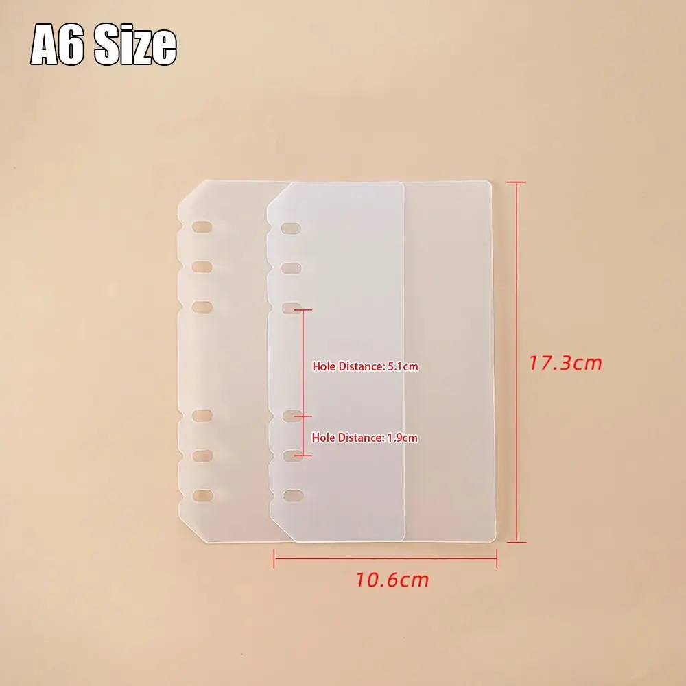 10Pcs A4 A5 A6 A7 노트북 디바이더 문구 액세서리 투명 내부 종이 분리기 무광택 PP 바인더 오거나이저 배플
