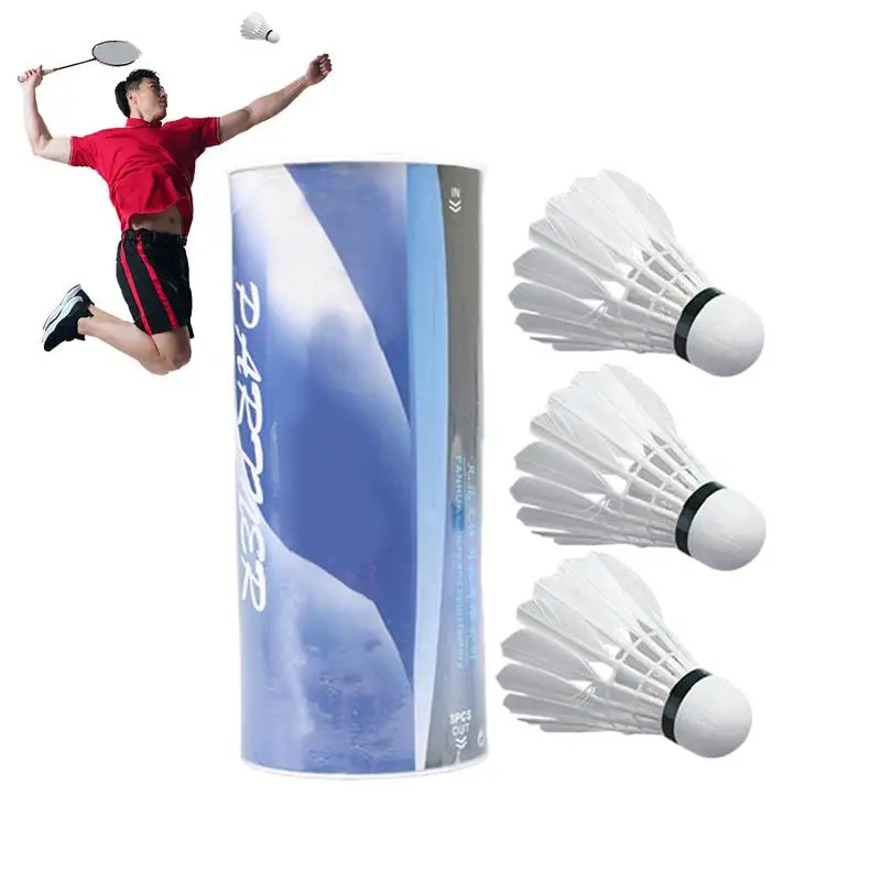 Badminton Shuttlecock Ball Sports Tool Durable Foam Head Soft Texture Badminton Racket Duck Feather 3Pcs