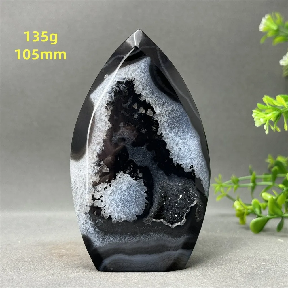 【とも】クリスタルクォーツ　ブラックオニキス　15cm ナチュラルブラックオニキス,フリーフォームジオードトーチ,レイキ