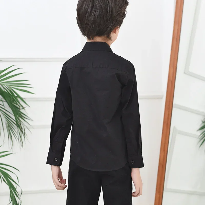 Boys Shirts kids shirts boys shirts Cotton Long Sleeve Spring Autumn Children's Boys Dress Tops School Uniform For Girls Blouse