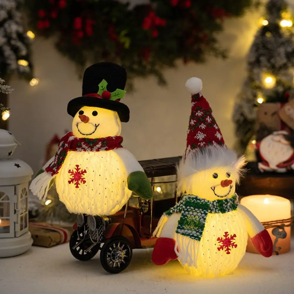 Luminous Santa Dolls Christmas LED Lights Cute Soft Plush Xmas Tree Decorations Funny Creative Home Furnishings Xmas Gifts