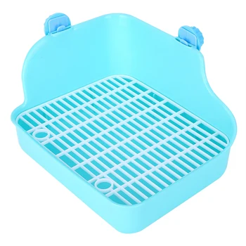 Toilette per animali domestici di forma quadrata in plastica, facile da installare, per piccoli animali, per uso su gabbia per porcellini d'India, cincillà, coniglio