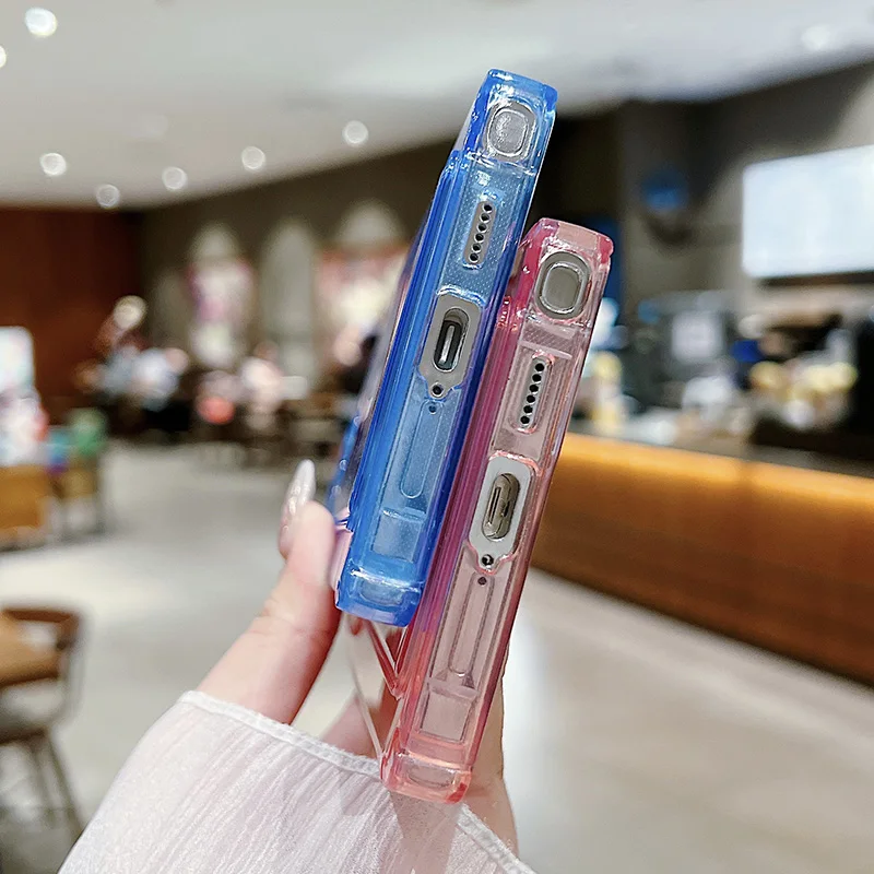 Transparent Silicone Card Holder Phone Case with Soft Wallet Back Cover