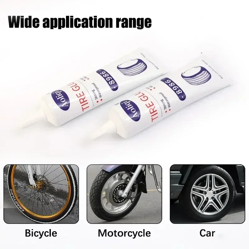 Tire repair glue Car tire repair glue auto black rubber wear-resistant adhesive instant strong bond leather strong rubber