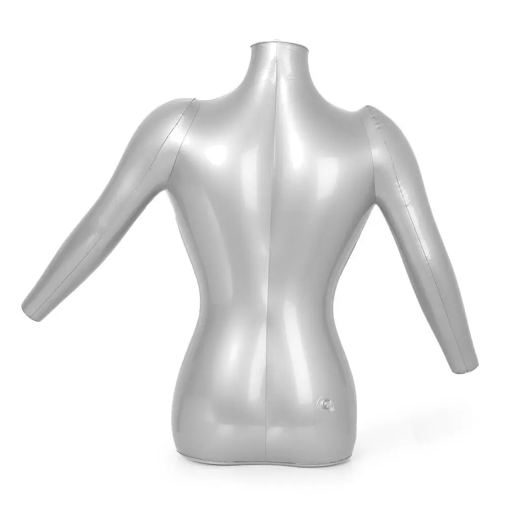 PVC Woman Half Body Arm Inflatable Mannequin Shirt Tee Top Display Torso Model 