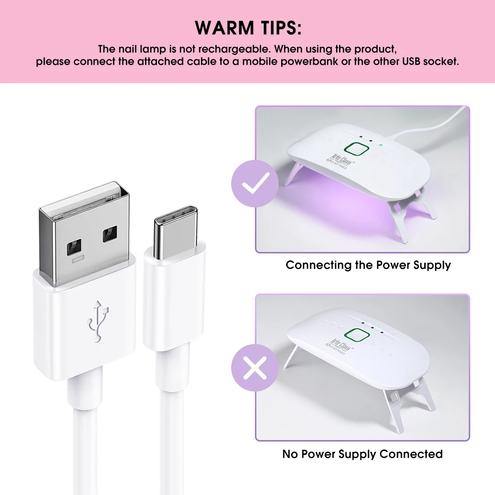 8W USB UV LED 네일 램프 휴대용 접이식 젤 경화 조명 네일 드라이어 원버튼 타이머 60초 90초 150초 빌더 연장 아트