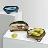 Glass Tray Geometric Triangle Transparent Glass Fruit Tray Desktop Storage Dish Jewelry Organizer Home Decoration Accessories 1