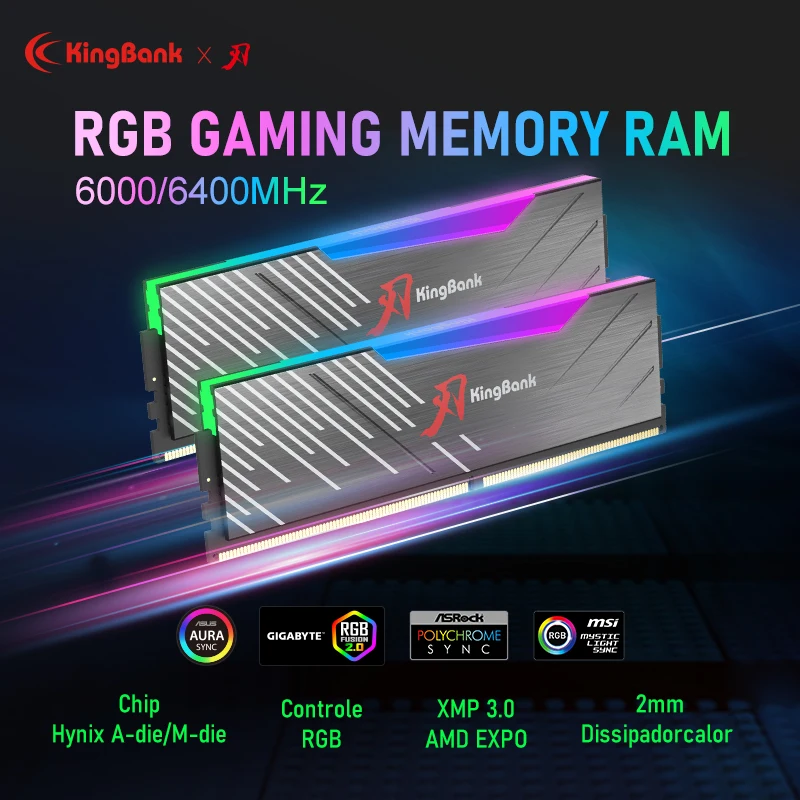 KingBank brand series DDR5 RGB RAM Memory DDR5 RAM PC 16GB 32GB