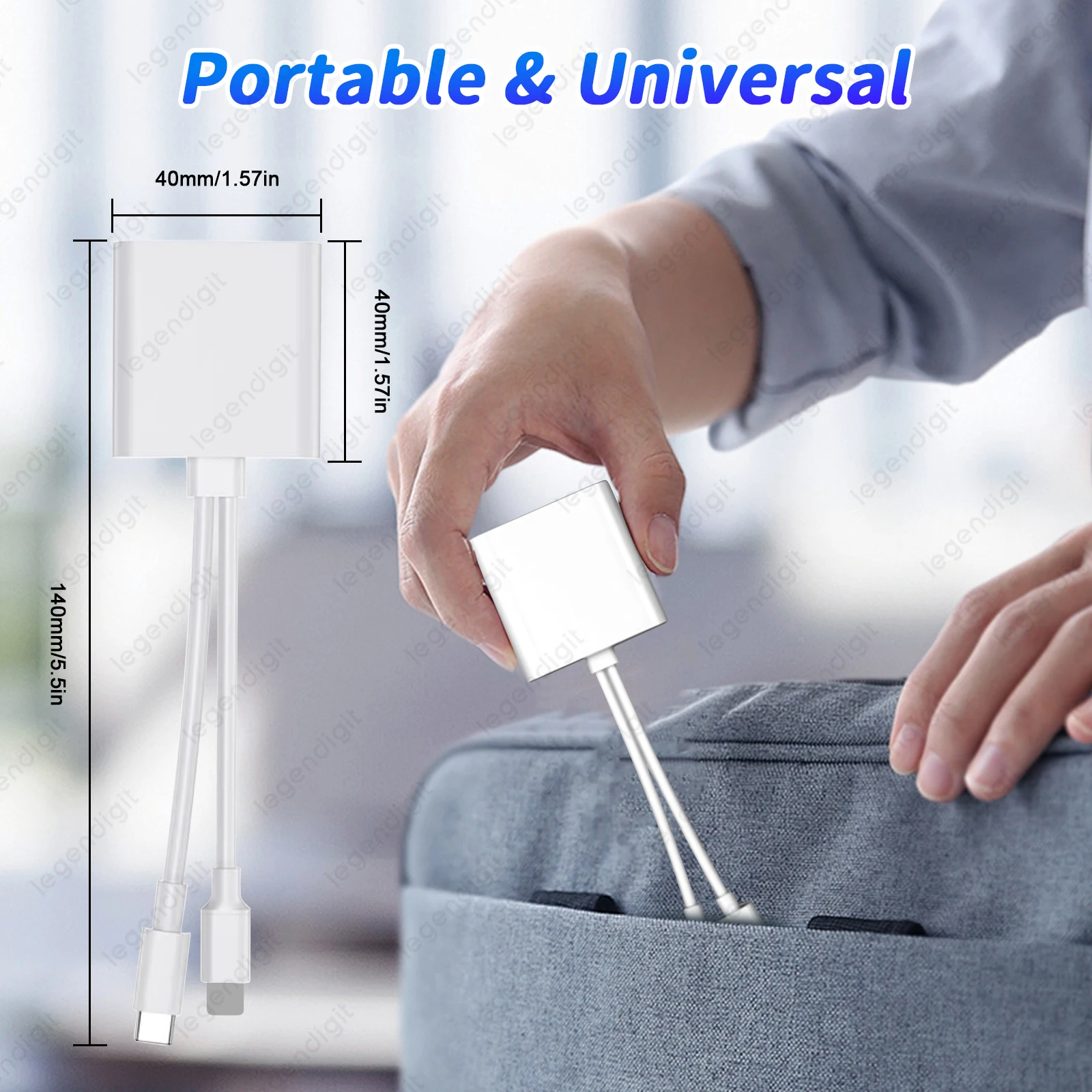 USB C SD Card Reader for iPhone iPad Dual Card Slots Micro SD Memory Reader TF Adapter Portable Trail Camera Viewer