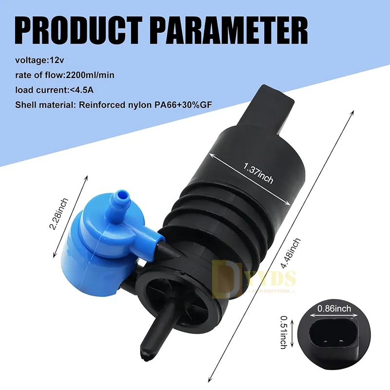 Windshield Washer Pump For Volkswagen Bora Kombi (1J6) Bj: 1999-2005 Audi Skoda Volkswagen Audi Skoda 67128377987 1J6955651 4