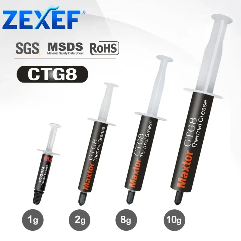 Description Picture 2 of itemCTG8 Thermal Paste Processor CTG-8 1-20g 12.8W/M-k For CPU GPU Printer HeatSink Cooling Cooler Thermal Grease Compound Silicone