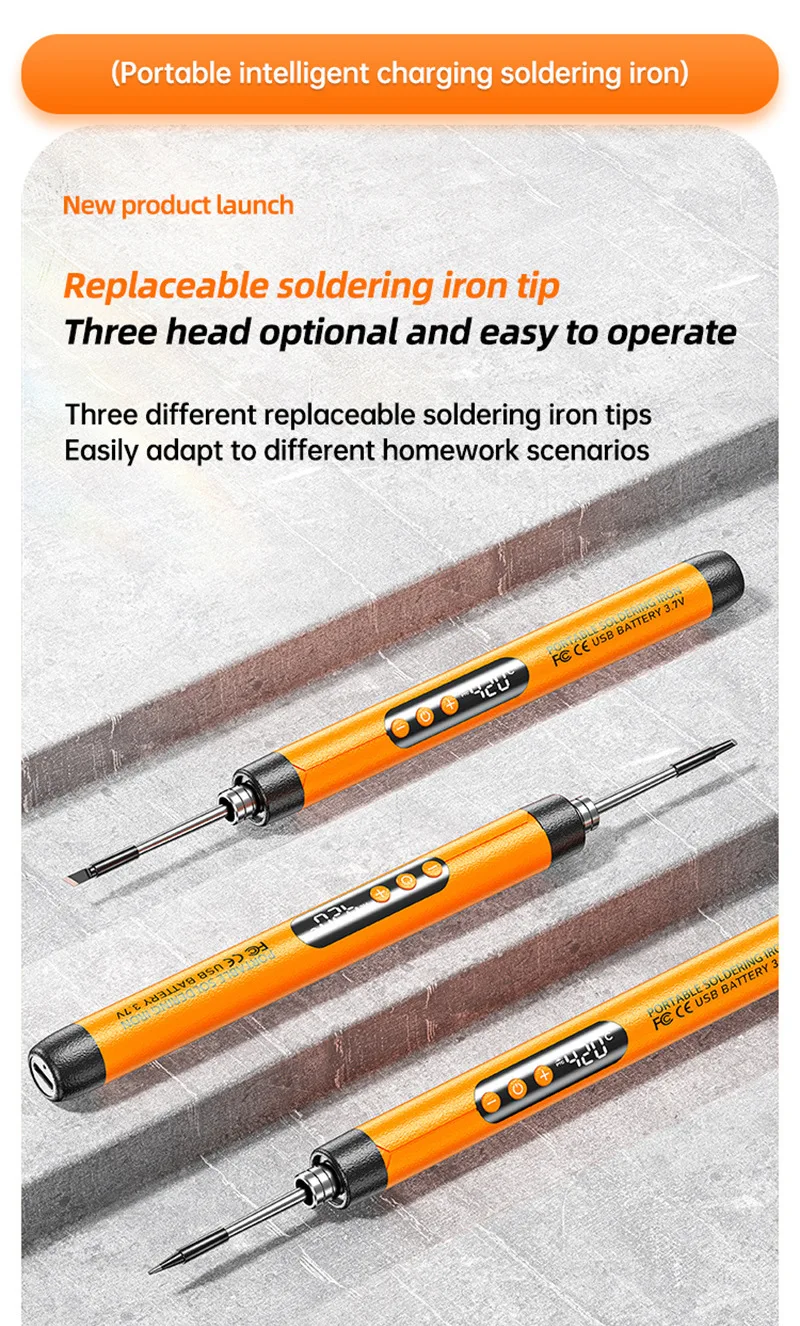 USB Wireless Digital Electric Soldering Iron Kit Cordless Adjustable Temperature 300-450℃ Smart Welding Solder Tool