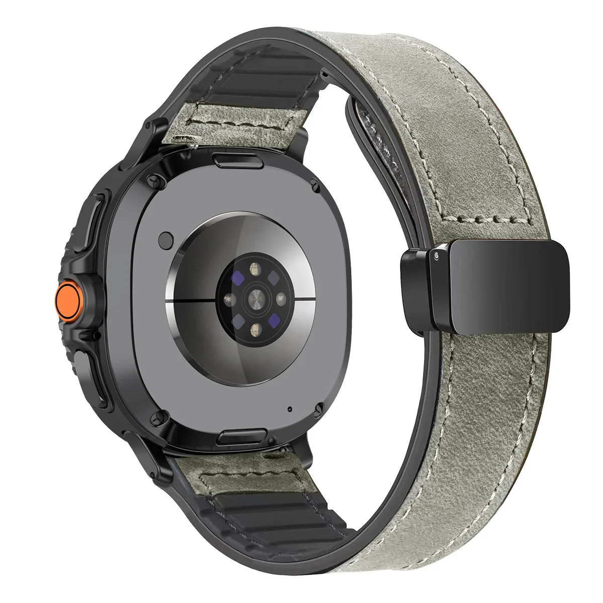 Magnetic Buckle Leather Silicone Watch Band Bracelet