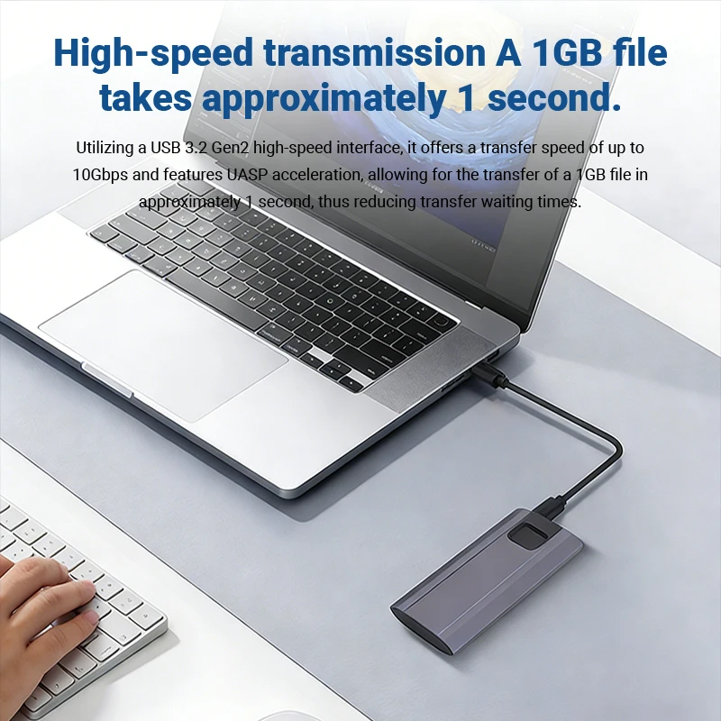 M.2 NGFF SSD Enclosure Case 6TB 5Gbps USB 3.1 Type-C Adapter NGFF SATA SSD Case Aluminum Alloy Hard Disk External Box Tool-Free