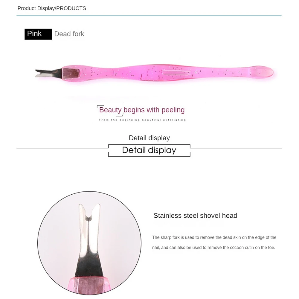 Stainless steel cuticle remover portable dead skin fork nipper trimmer nail accessories pedicure nails care
