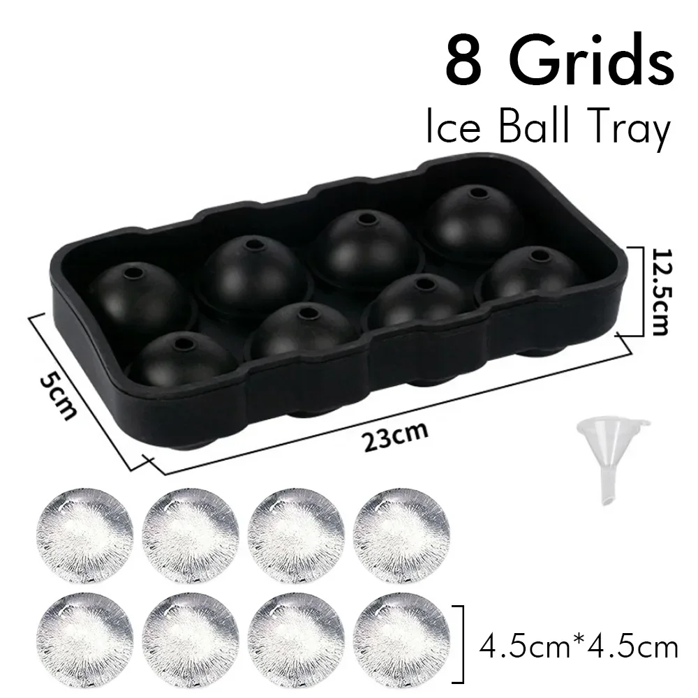 Silicone Ice Cube & Ball Maker with Lid - Perfect for Whiskey, Cocktails, and Iced Coffee