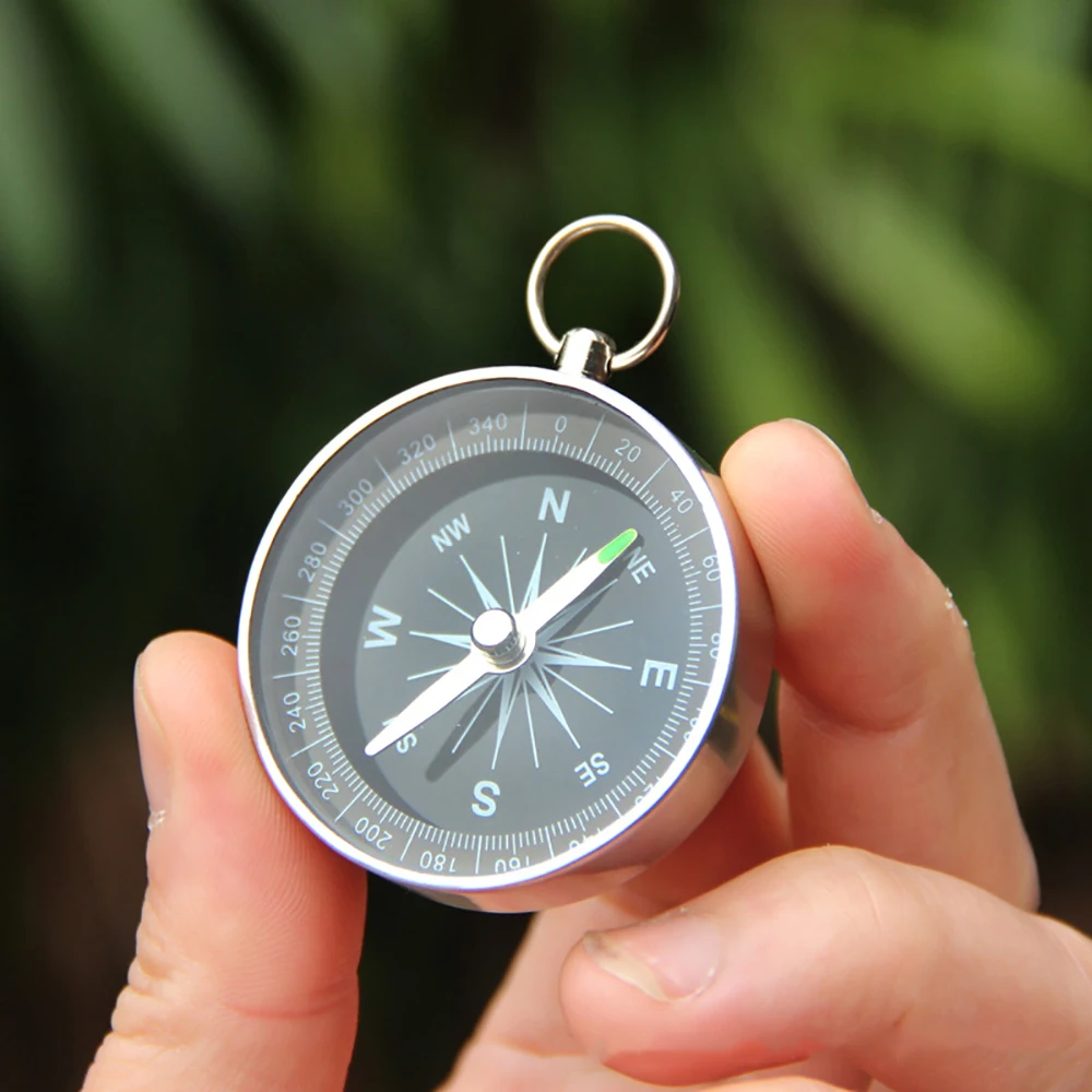 Waterproof Compass Mini Compass Navigation Compass Portable Compass Survival Compass Portable Compass Aluminum Alloy Keychain Camping Trekking Hunting Hiking Survival Compass Navigation For Outdoor Activities