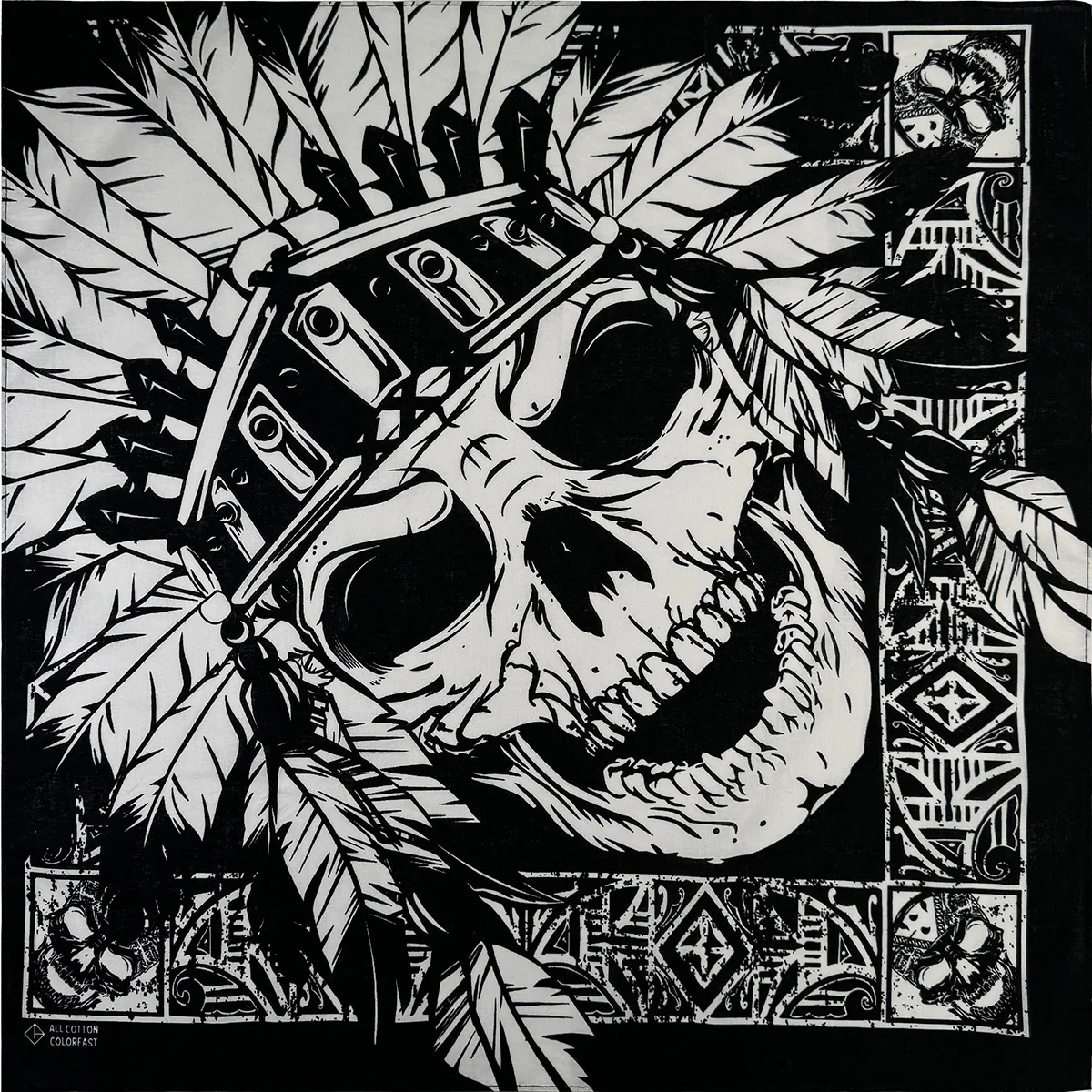Skull Bandana Square Scarf Hip Hop Cotton Headband Gifts Women/Men/Boys/Girls cycling bandana bandana headscarf cotton bandana camouflage bandana motorcycle bandana multifunctional bandana bandana neck cover