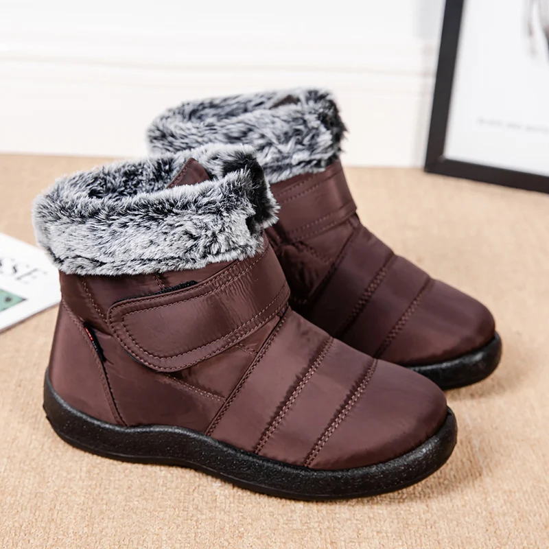 Womens Waterproof Boots Made Of Looped Rabbit Fur