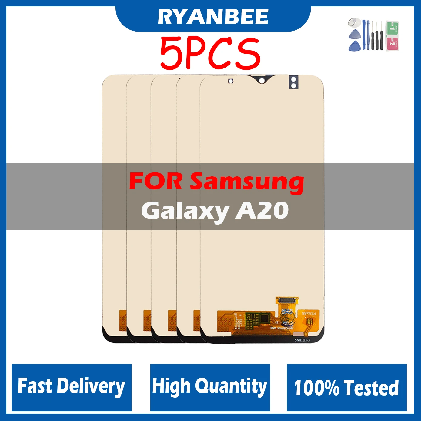 5 Pz/Lotto Lcd Per Samsung Galaxy A20 Display Lcd Touch Screen Digitizer Con Gruppo Telaio Per Samsung A20 Sm-A205F A205Fn