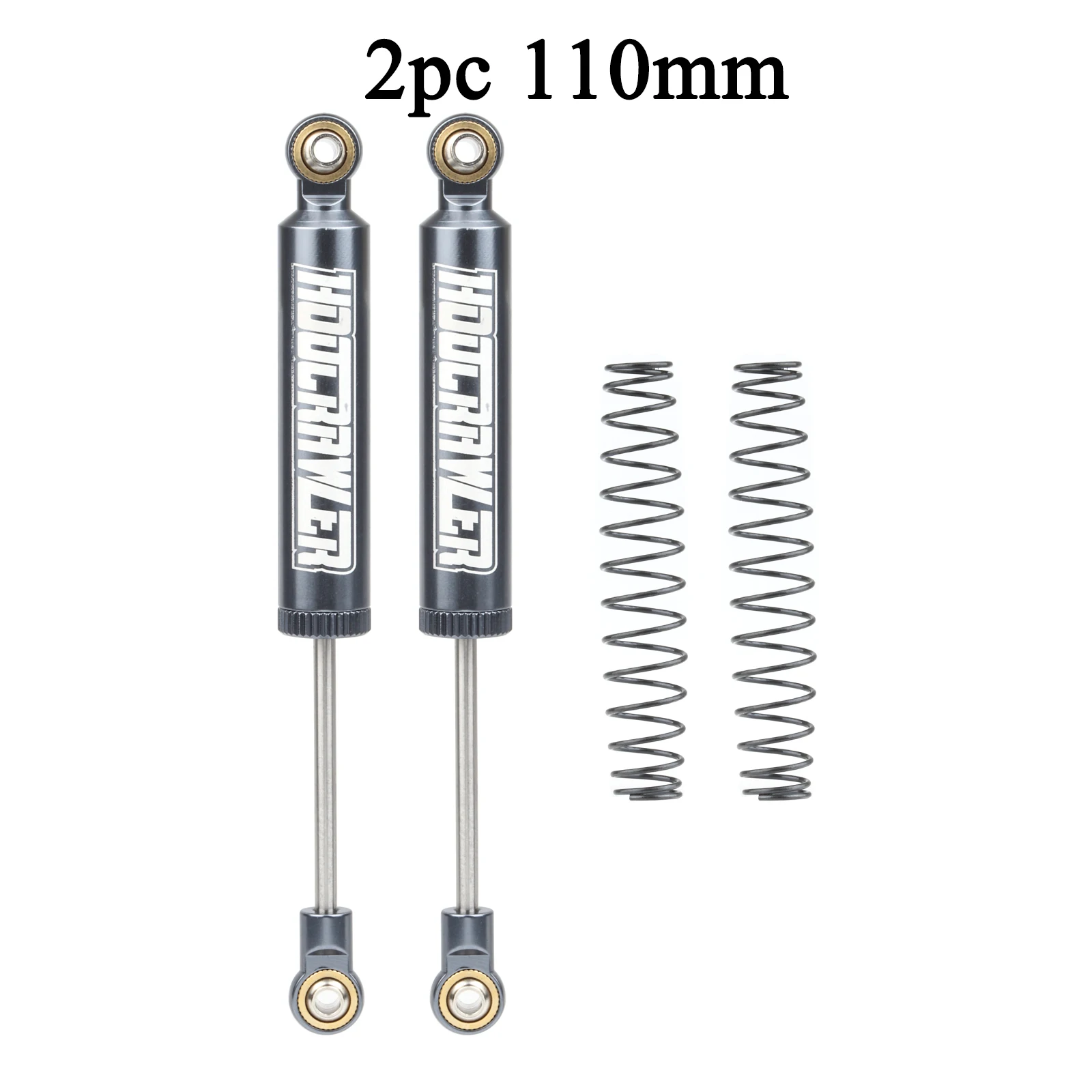Amortisseur RC Aluminium CNC 100mm avec ressort, prêt à l'emploi.