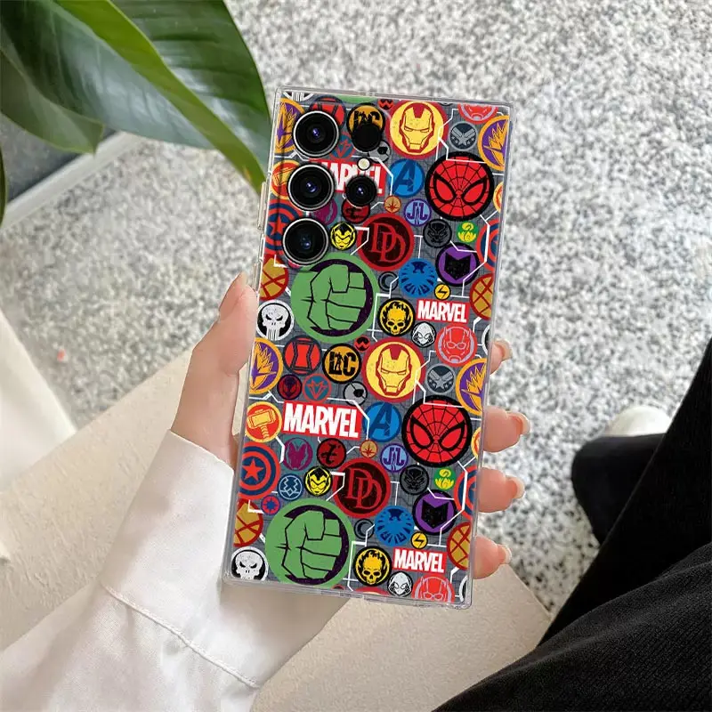 thumbnail image 1 of Marvel Comics Avengers Heros Phone Case For Samsung S24 S23 Ultra S22 S20 Plus S21 FE Clear Cases Cover Galaxy S24Ultra 5G Funda, 1 of 5
