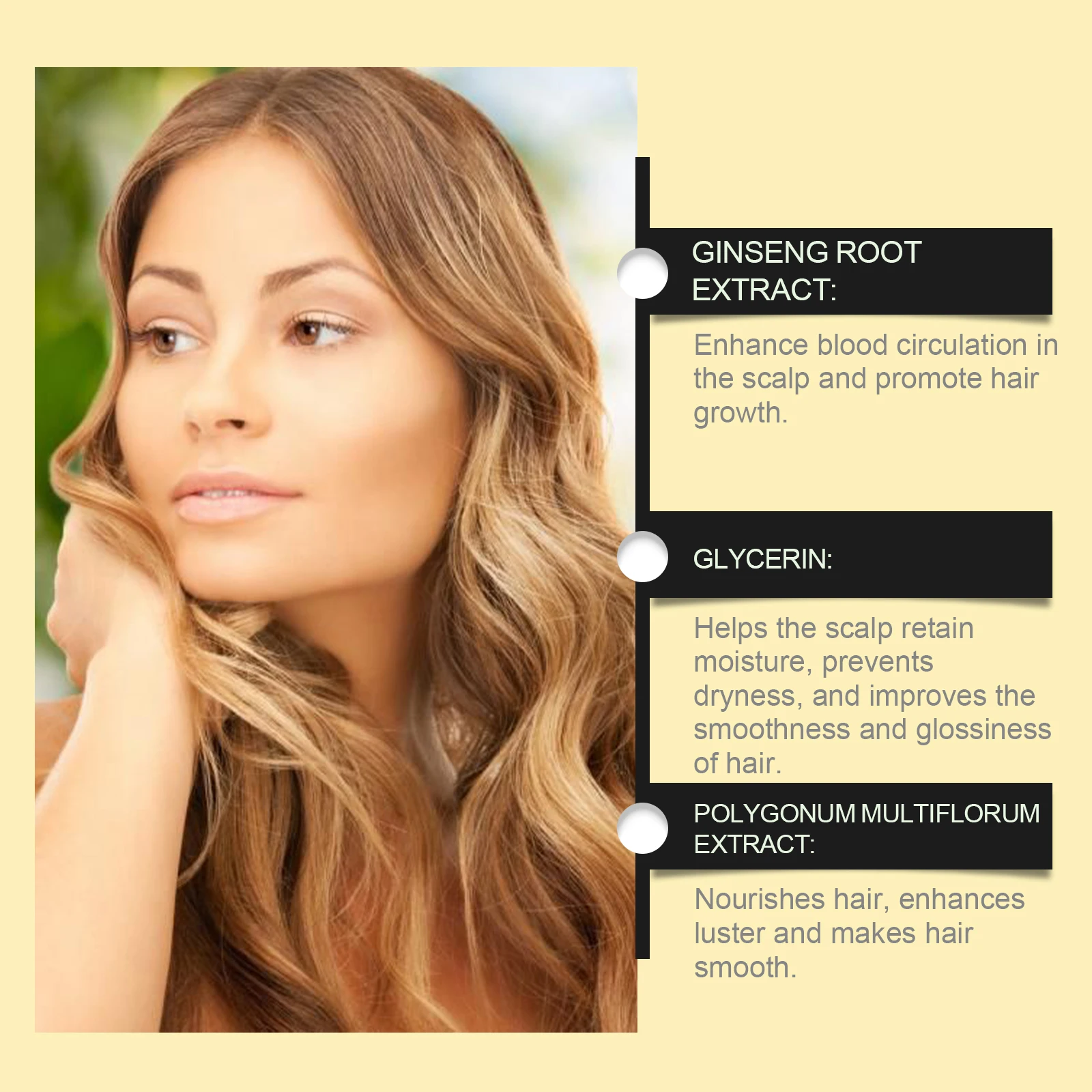 Ginseng shampoo cleans the scalp, moisturizes, moisturizes, softens hair, improves hair quality, Ginseng shampoo