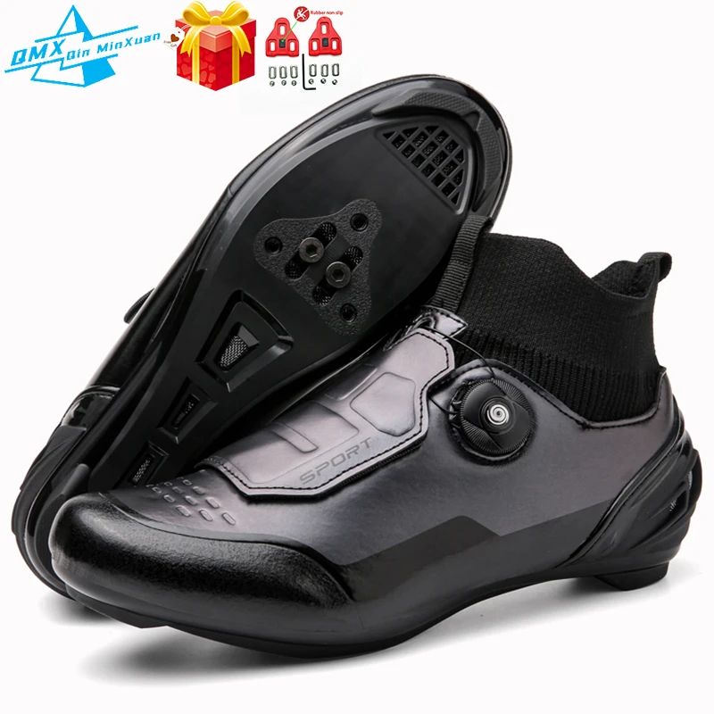 Men's Spd Road Bike Shoes High Top Carbon Cleats Self-locking Mtb Cycling Sneaker Women Outdoor Flat Racing Bicycle Footwear