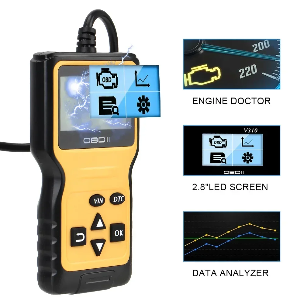 

OBD2 сканер V310 OBD2 считыватель кодов автомобильные аксессуары ELM 327 OBDII EOBD считыватель/очиститель ошибок автомобильный диагностический инструмент