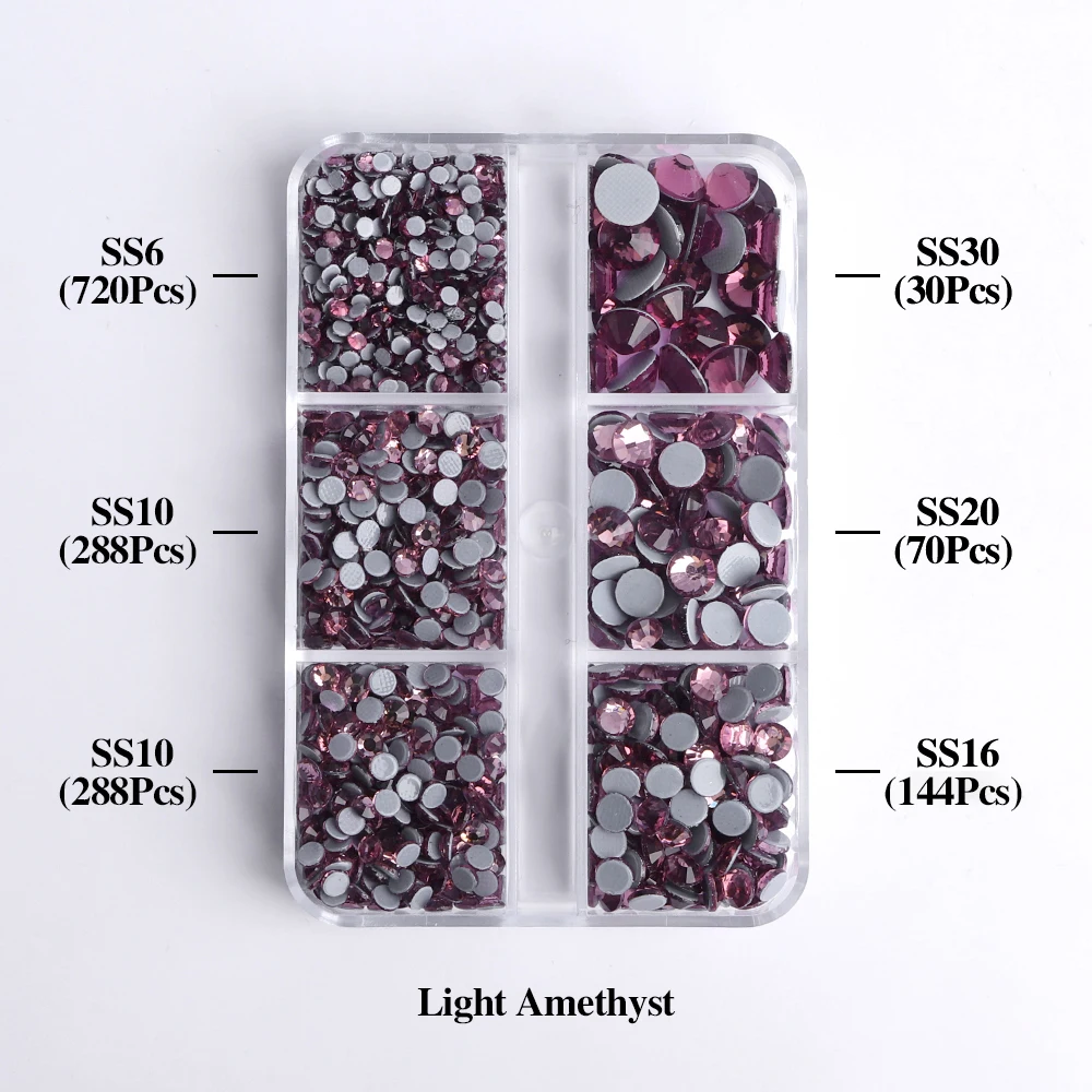 Enhanced Sparkling Glass Hotfix Rhinestones Set - Flat Back Glitter Crystals for Garment Embellishment