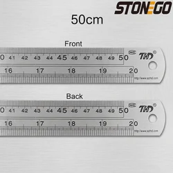 Premium High - Precision Stainless Steel Ruler Set - Double - Sided Metal Measuring Tools (50cm)