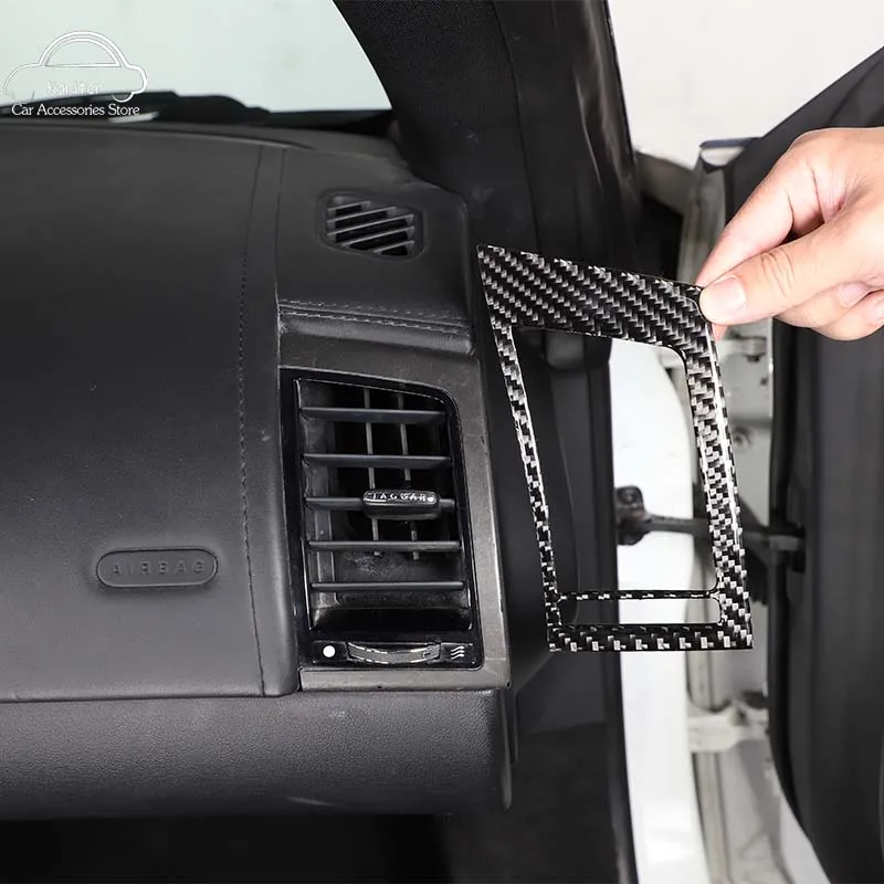 

For Jaguar F-TYPE 2013-2022 Soft Carbon Fiber Car Center Control Side Air Conditioning Vent Frame Decorative Sticker Accessories