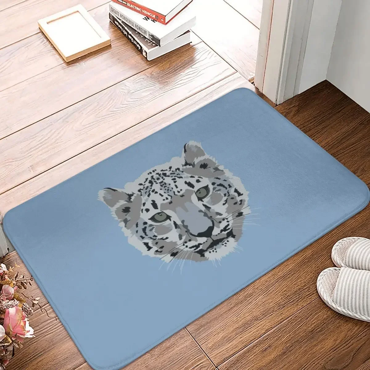 

Snow Leopard Face Doormat Polyester Floor Mat Sand Scraping Carpet Kitchen Entrance Home Rugs Mats Balcony Anti-slip Footpad