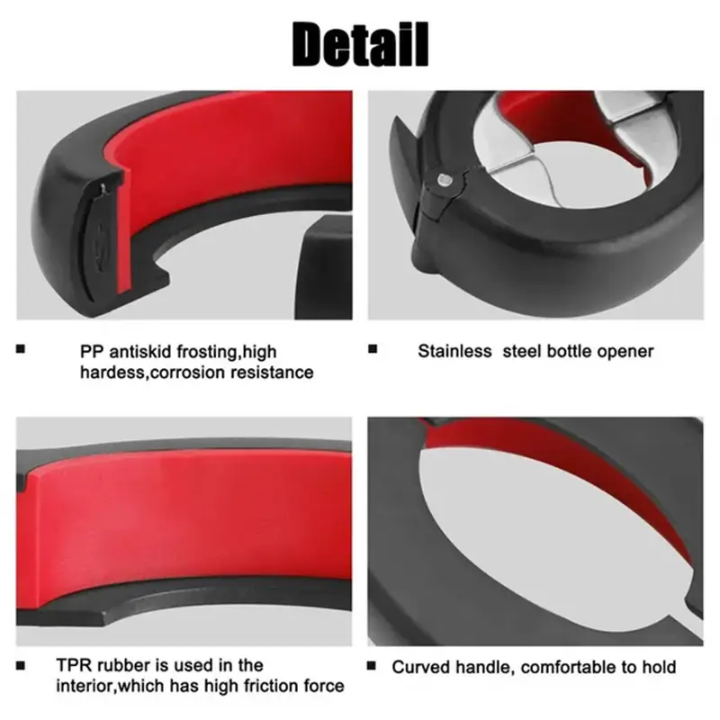 6 In 1 Bottle Opener Multifunctional Screw Cap Jar Can Openers Lid Grip Opener Home Camping Safety Can Opener Kitchen Gadgets - Image 4